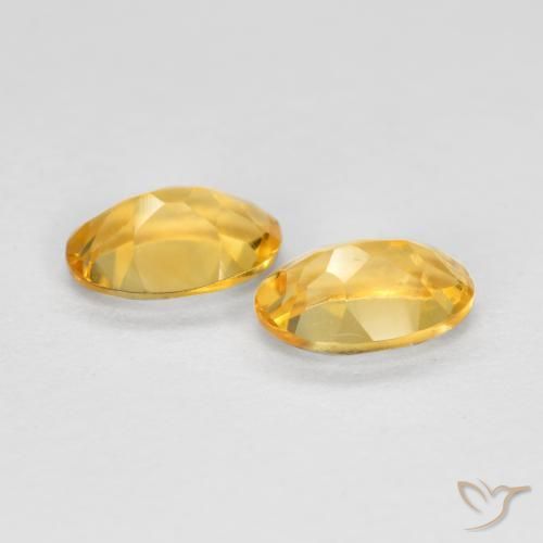 Gemas de Citrino Dorado medio natural de 0.74 ct, Ovalada, VVS-VS