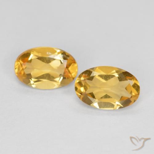 0.74ctw Natural Dorado medio Citrino, Ovalada, VVS-VS