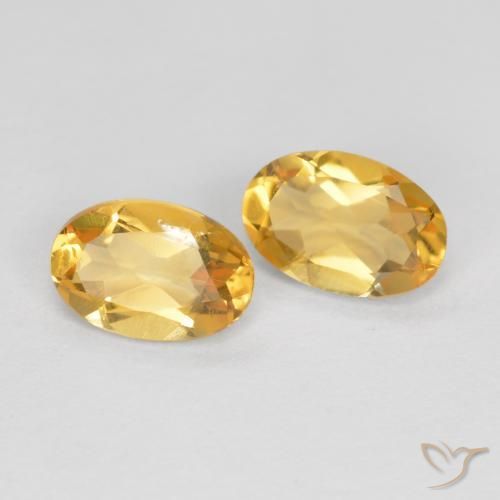 Gemas de Citrino Dorado medio natural de 0.74 ct, Ovalada, VVS-VS