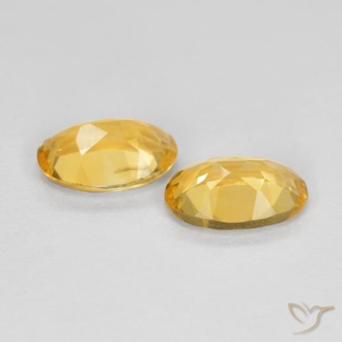 Gemas de Citrino Dorado medio natural de 0.74 ct, Ovalada, VVS-VS