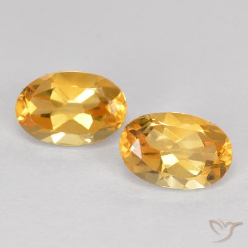 0.87ctw Natural Naranja dorado intenso Citrino, Ovalada, VVS-VS