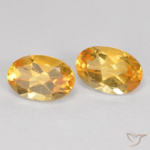 Gemas de Citrino Naranja dorado intenso natural de 0.87 ct, Ovalada, VVS-VS