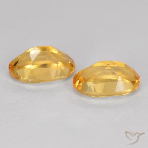 Gemas de Citrino Naranja dorado intenso natural de 0.87 ct, Ovalada, VVS-VS