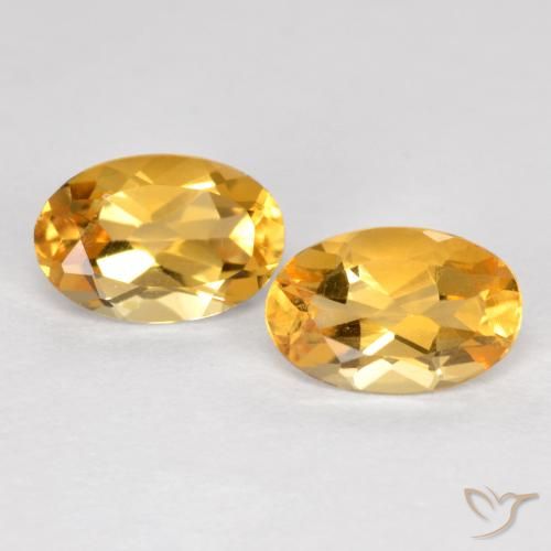 0.80ctw Natural Naranja dorado intenso Citrino, Ovalada, VVS-VS