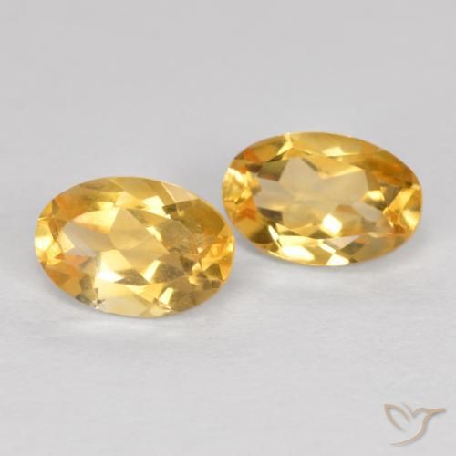 Gemas de Citrino Naranja dorado intenso natural de 0.82 ct, Ovalada, VVS-VS