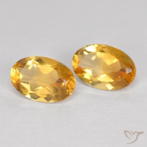 Gemas de Citrino Dorado oscuro natural de 0.80 ct, Ovalada, VVS-VS