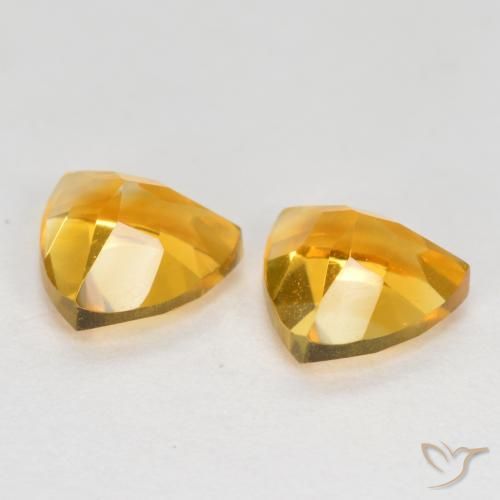 Gemas de Citrino Naranja dorado intenso natural de 1.51 ct, Trillón, VVS-VS
