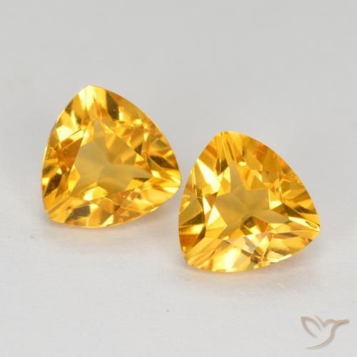 Gemas de Citrino Dorado oscuro natural de 1.44 ct, Trillón, VVS-VS