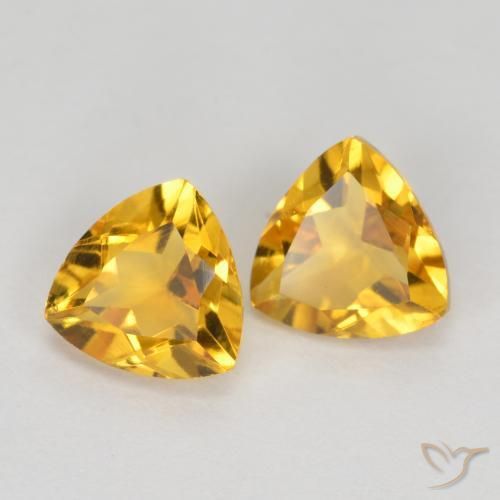 Gemas de Citrino Dorado claro natural de 1.39 ct, Trillón, VS