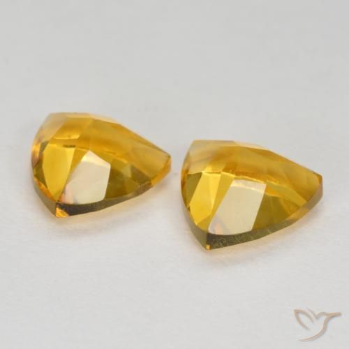 Gemas de Citrino Dorado claro natural de 1.39 ct, Trillón, VS