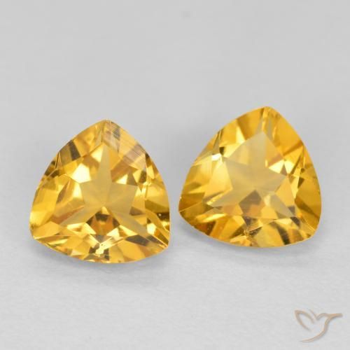 Gemas de Citrino Dorado medio natural de 1.22 ct, Trillón, VVS-VS