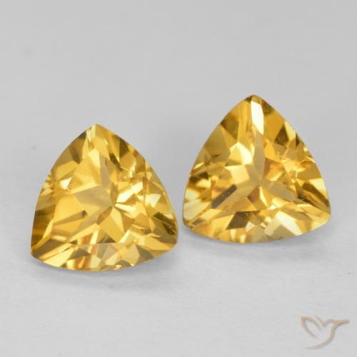 Gemas de Citrino Naranja dorado natural de 1.37 ct, Trillón, VVS-VS