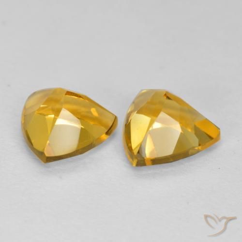 Gemas de Citrino Naranja dorado natural de 1.37 ct, Trillón, VVS-VS