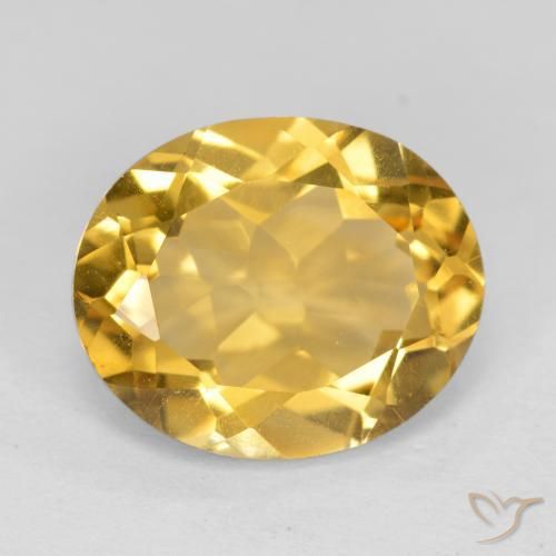 Citrino Dorado medio natural de 4.25 ct, Ovalada, VVS-VS