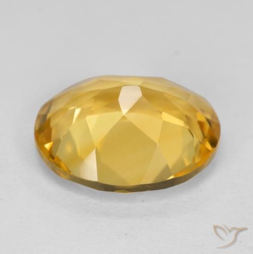 Citrino Dorado medio natural de 4.25 ct, Ovalada, VVS-VS