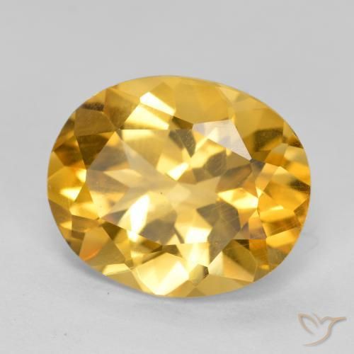Citrino Dorado intenso natural de 4.01 ct, Ovalada, VS