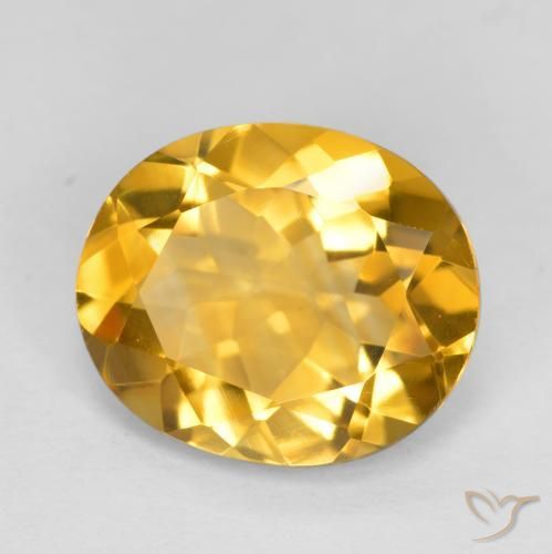 Citrino Dorado natural de 3.95 ct, Ovalada, VVS