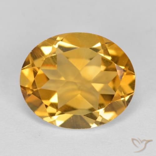 Citrino Dorado oscuro natural de 3.94 ct, Corte Óvalo, VVS-VS