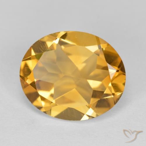 Citrino Dorado oscuro natural de 3.94 ct, Corte Óvalo, VVS-VS