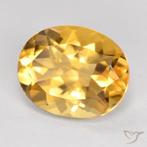 Citrino Dorado oscuro medio natural de 4.57 ct, Ovalada, VVS-VS