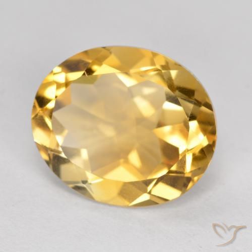 Citrino Dorado medio natural de 3.98 ct, Ovalada, VVS