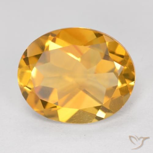 Citrino Dorado oscuro natural de 4.34 ct, Ovalada, VVS-VS