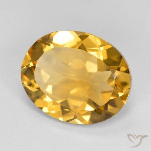 Citrino Dorado oscuro medio natural de 3.80 ct, Ovalada, VVS-VS