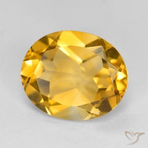 Citrino Dorado natural de 4.10 ct, Ovalada, VVS-VS