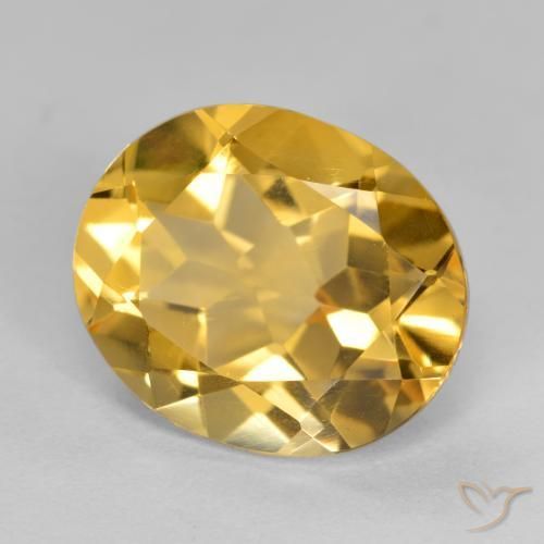 Citrino Dorado medio natural de 4.10 ct, Ovalada, VVS-VS