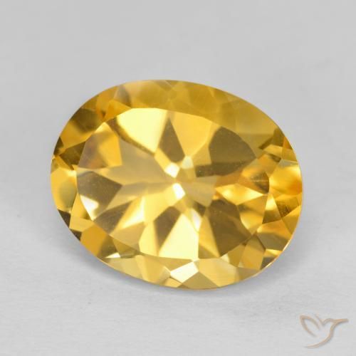 Citrino Dorado intenso natural de 3.67 ct, Ovalada, VVS-VS