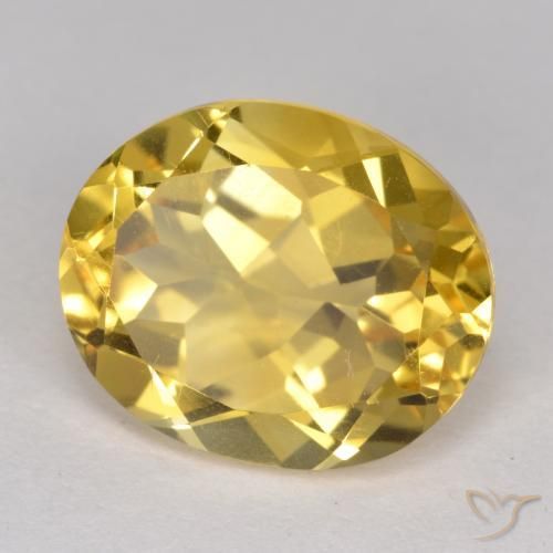 Citrino Dorado medio natural de 4.70 ct, Ovalada, VS
