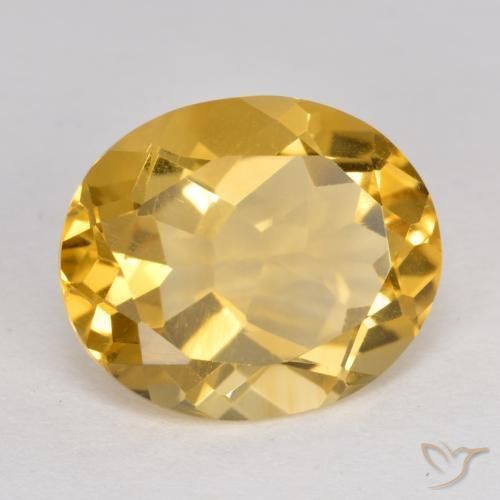 Citrino Naranja dorado natural de 4.14 ct, Ovalada, VS