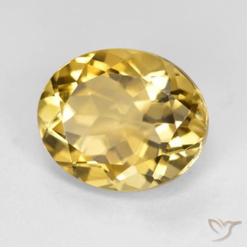 Citrino Dorado medio natural de 4.51 ct, Ovalada, VS