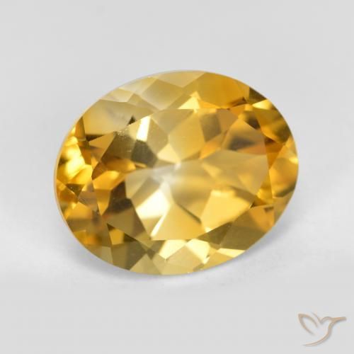 Citrino Dorado intenso natural de 4.18 ct, Ovalada, VVS-VS