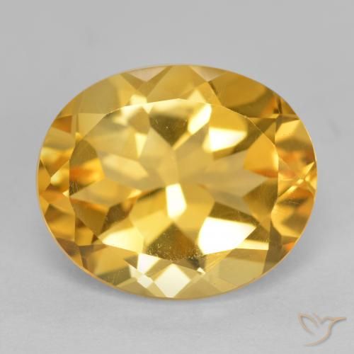 4.46ct Natural Naranja dorado Citrino, Ovalada, VS