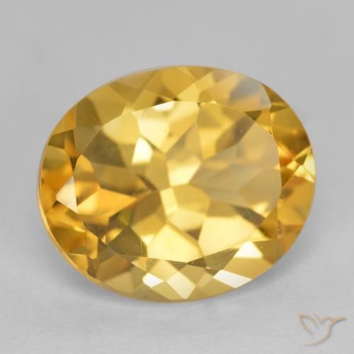 Citrino Naranja dorado natural de 4.46 ct, Ovalada, VS
