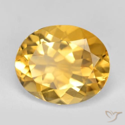 Citrino dorado natural de 3,97 ct, corte óvalo, VS