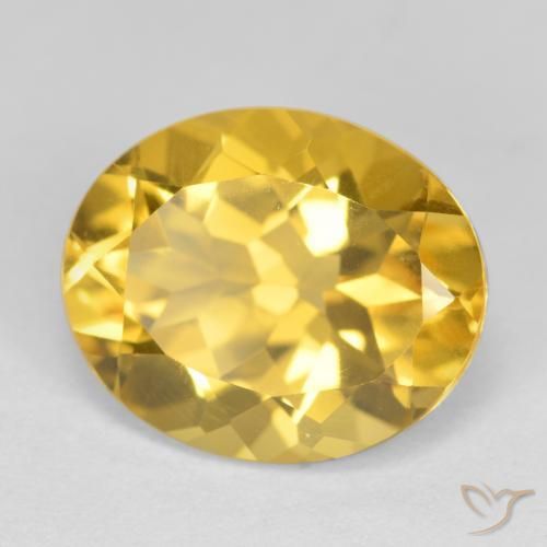 Citrino Naranja dorado natural de 4.07 ct, Ovalada, VS