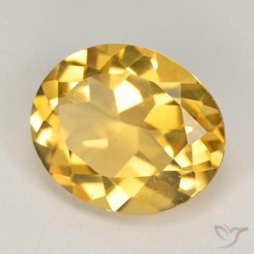 Citrino Naranja dorado natural de 4.06 ct, Ovalada, VS