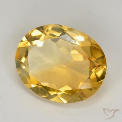 Citrino Naranja dorado intenso natural de 3.42 ct, Ovalada, VS