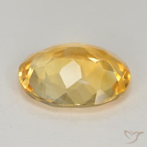 Citrino Naranja dorado intenso natural de 3.42 ct, Ovalada, VS