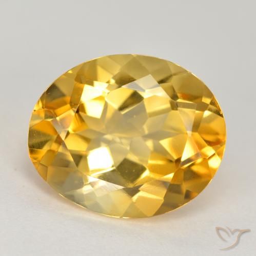 4.01ct Natural Naranja dorado intenso Citrino, Ovalada, VS