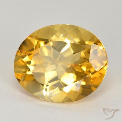 Citrino Naranja dorado intenso natural de 4.01 ct, Ovalada, VS