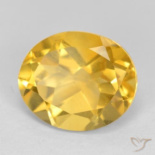 Citrino Dorado medio natural de 4.32 ct, Ovalada, VS