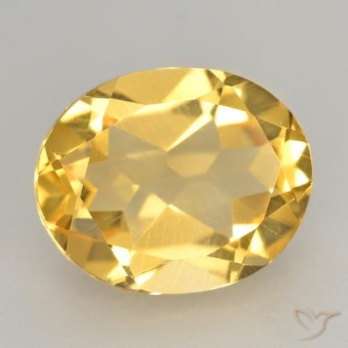 Citrino Dorado medio natural de 3.40 ct, Ovalada, VVS-VS