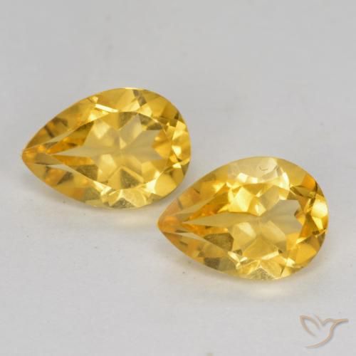 1.39ctw Natural Dorado oscuro medio Citrino, En forma de pera, VS