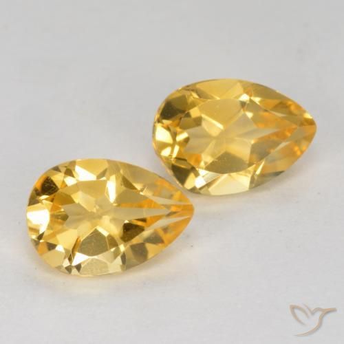 Gemas de Citrino Naranja dorado intenso natural de 1.30 ct, En forma de pera, VS