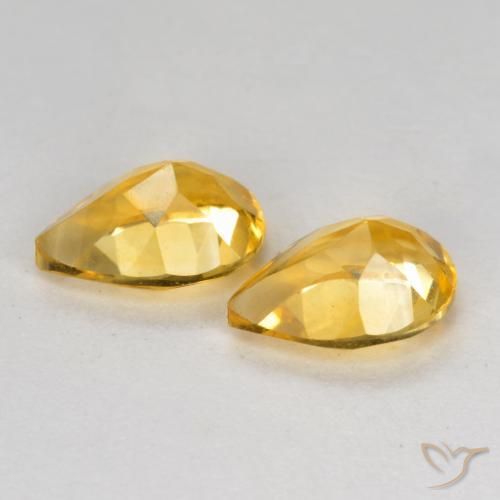 Gemas de Citrino Naranja dorado intenso natural de 1.30 ct, En forma de pera, VS