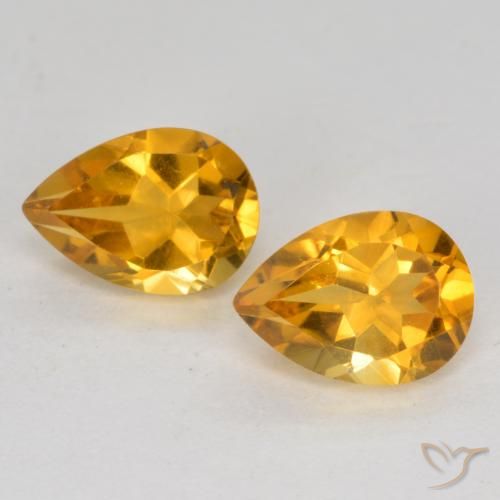 1.40ctw Natural Dorado naranja oscuro Citrino, En forma de pera, VS