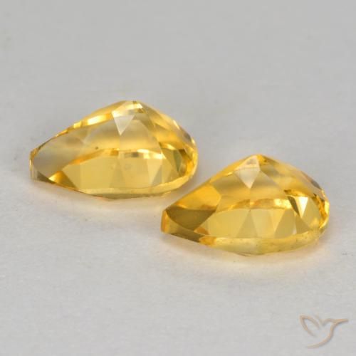 Gemas de Citrino Dorado oscuro medio natural de 1.48 ct, En forma de pera, VS